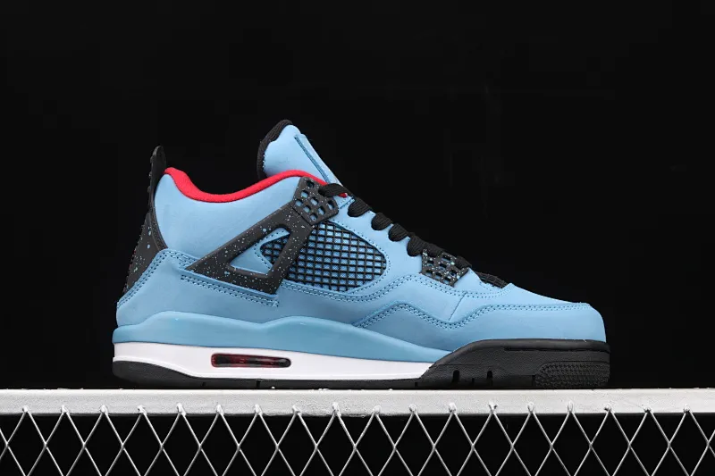 All categories Air Jordan Jordan series basketball shoes Air Jordan 4 G version Travis Scott Cactus Jack x Air Jordan 4 Joe 4 AJ4 joint model Suede blue 308497-406